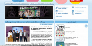Web contra la violencia de género del MSSSI en 2017