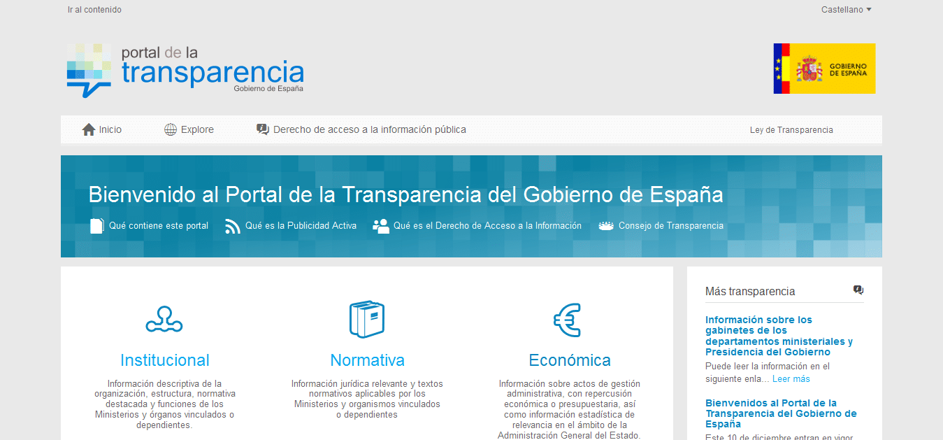 La estructura de la información del portal de Transparencia