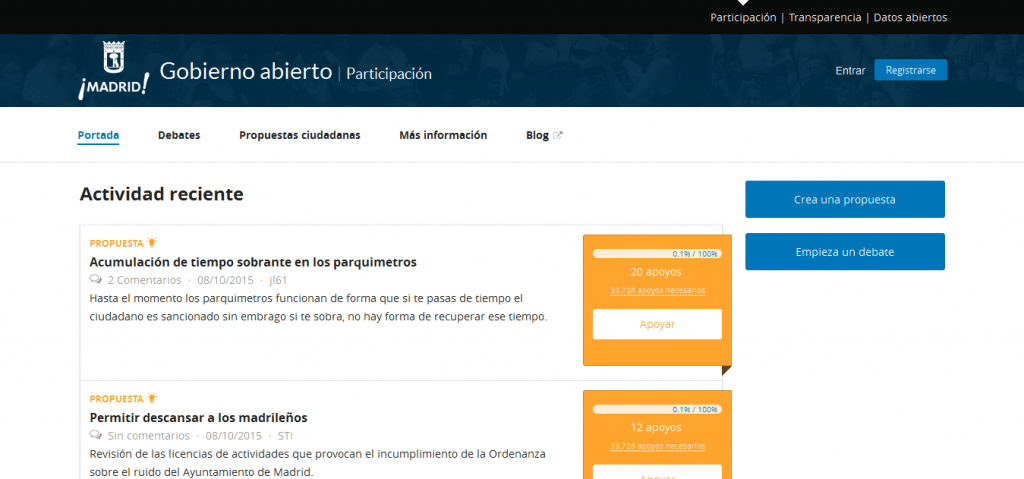 un sitio de participación deliberativa