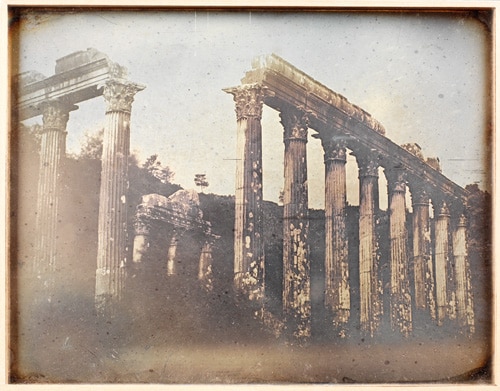 Daguerrotipo de templo griego en ruinas