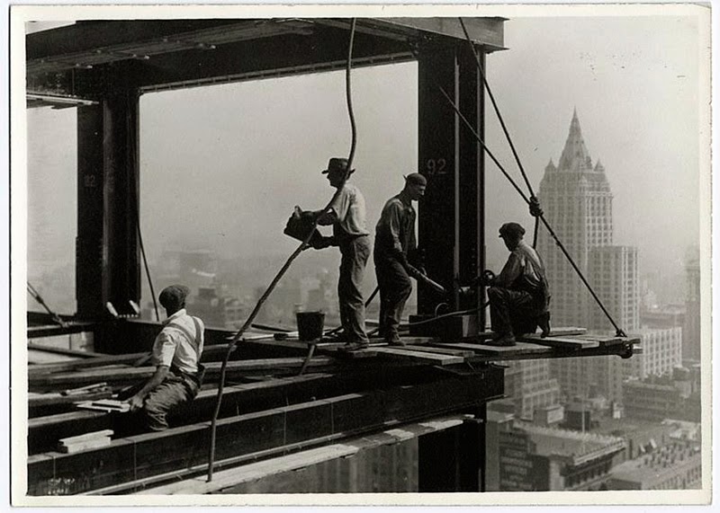 Obreros en la construcción del Empire State Building