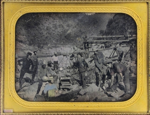 Daguerrotipo de mineros en el siglo XIX