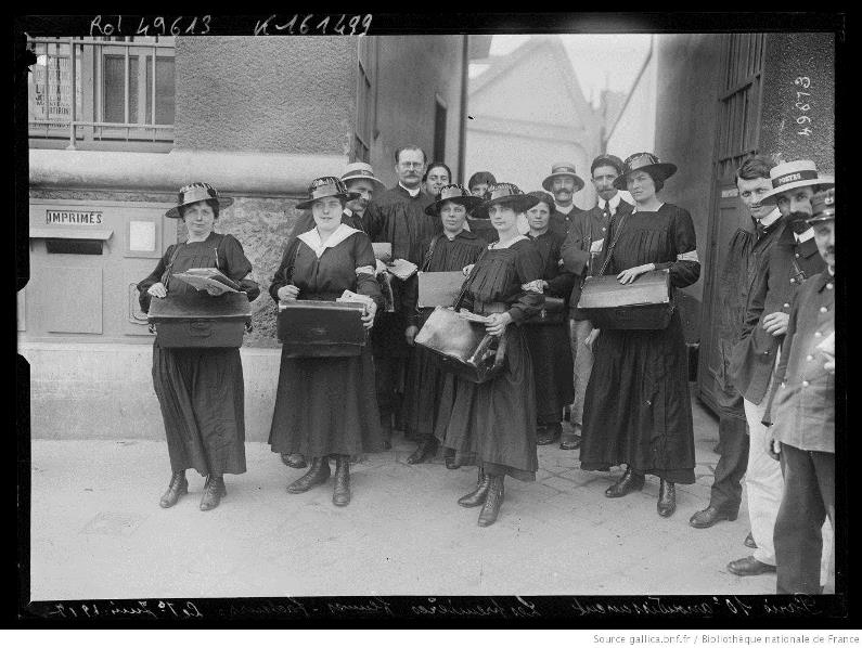 Daguerrotipo de las primeras mujeres carteras en París.