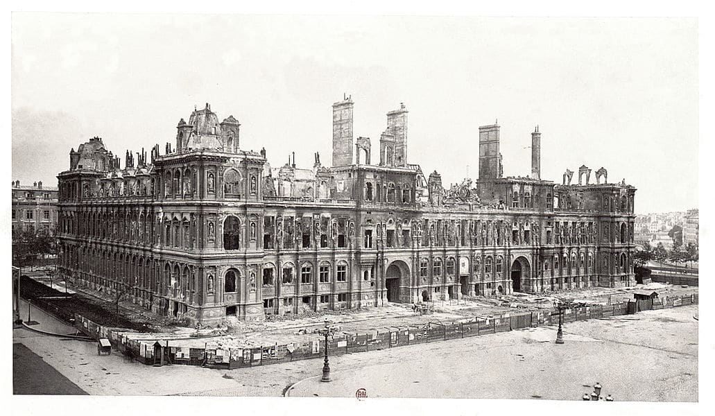 Daguerrotipo del Hotel de Ville de Paris quemado tras la comuna de 1871
