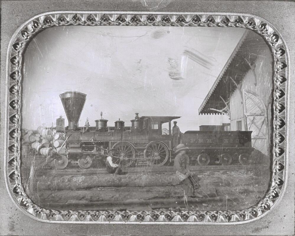 Daguerrotipo de locomotora.