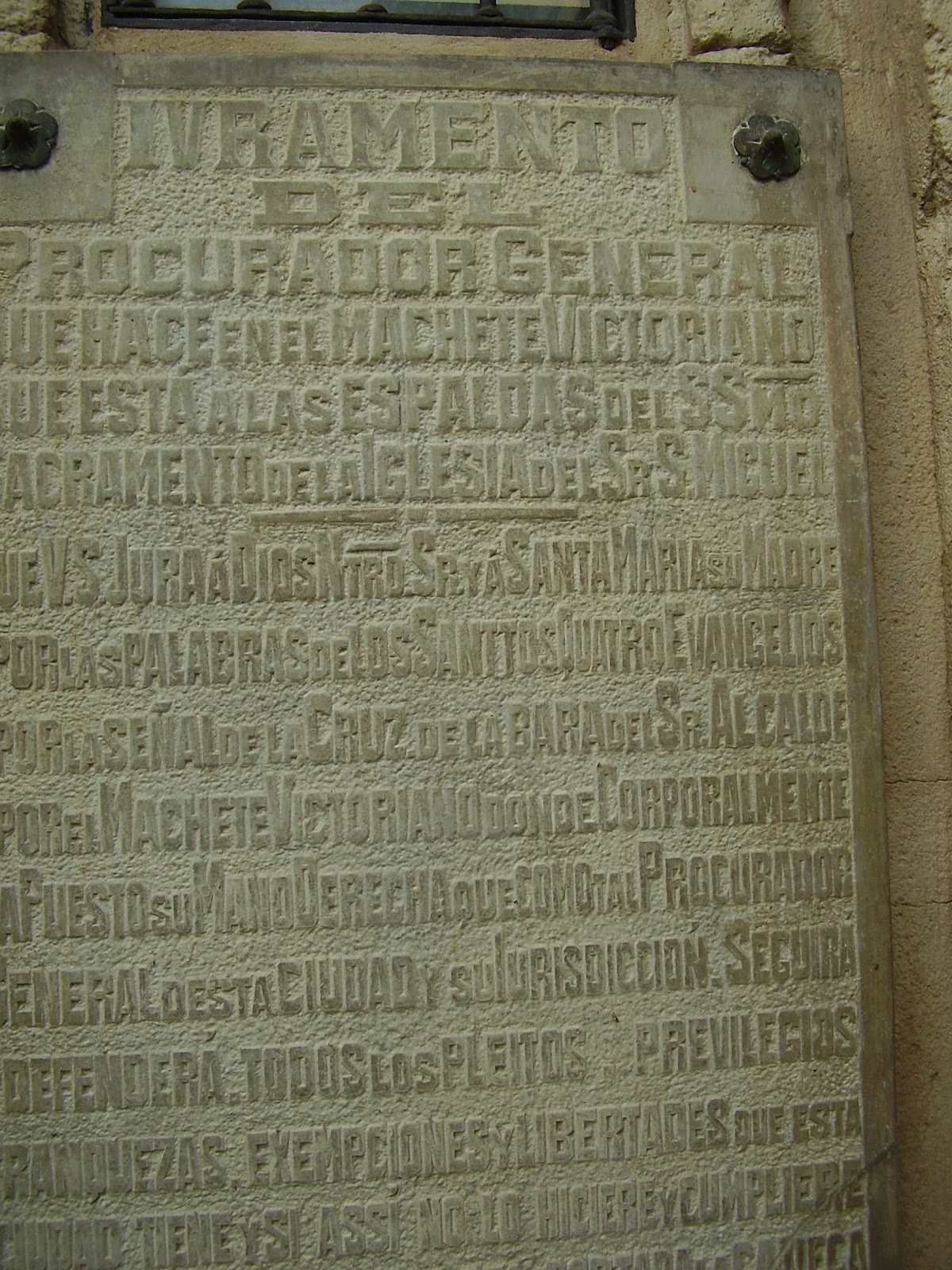 Foto con el texto del juramento de rendición de cuentas del Procurador General de Vitoria Gasteiz.