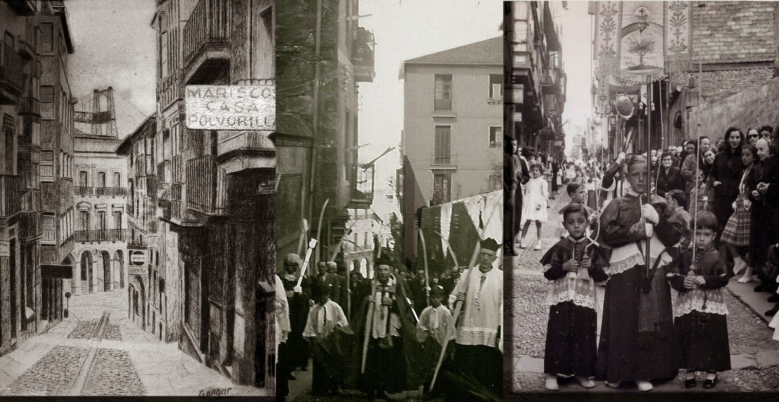 Foto antigua de una procesión