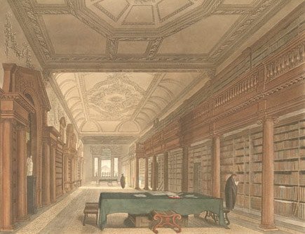 Litografía de la biblioteca de Oxford. Fuente. 