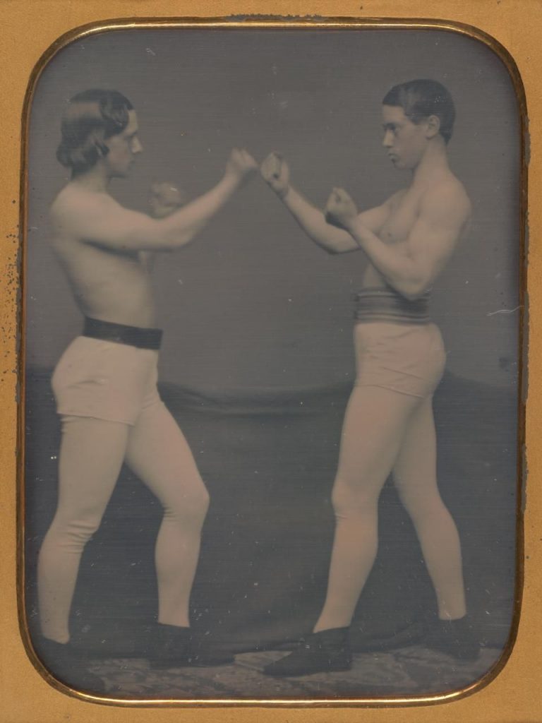 Daguerrotipo de dos boxeadores. 