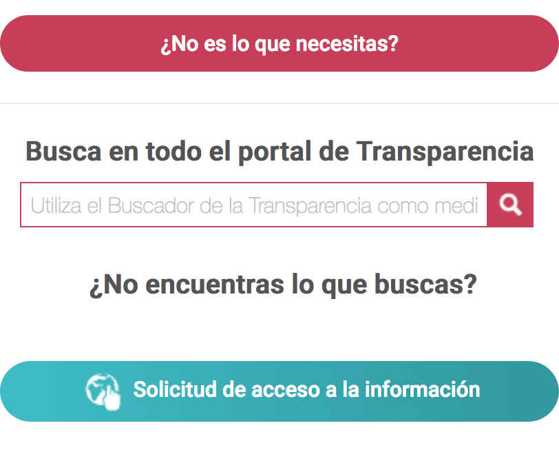 Bloques de búsqueda y botón de derecho de acceso.