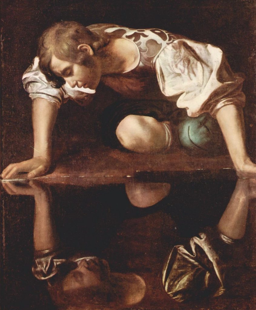 Narciso mirándose en el río, Caravaggio