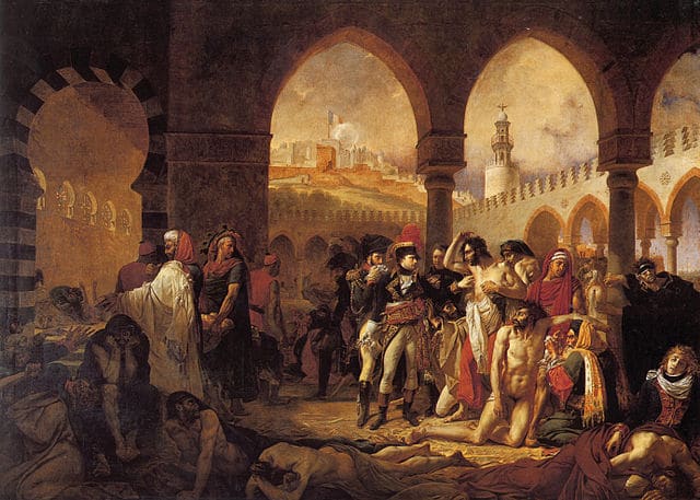 Napoleon visita a los apestados en Jaffa. Obra de Antoine-Jean Gros