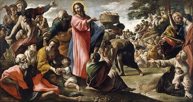 Jesus y el milagro de los panes y los peces, cuadro que ilustra este artículo sobre segmentación de públicos