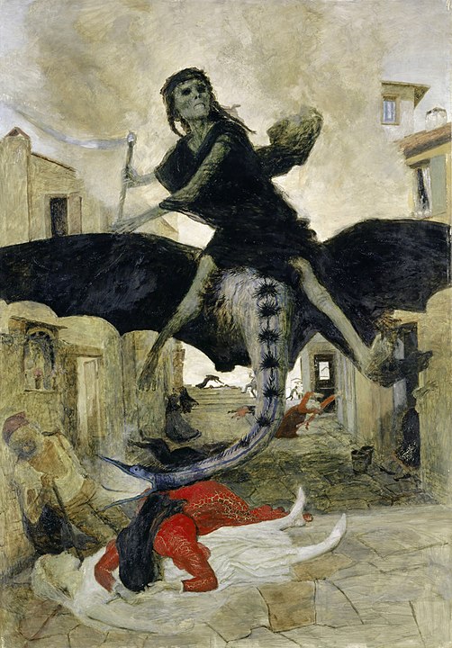 Cuadro de La peste de Arnold Böcklin, que ilustra este artículo sobre las webs gubernamentales del covid19