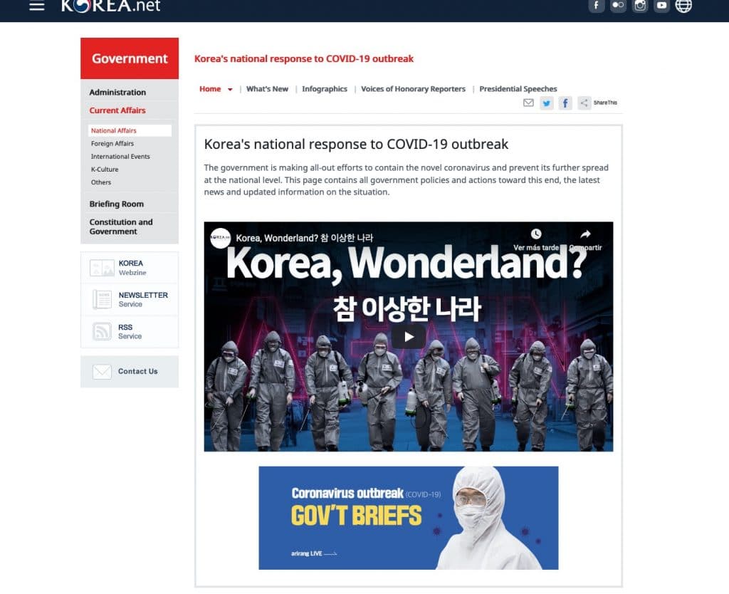 contenido de Corea del Sur