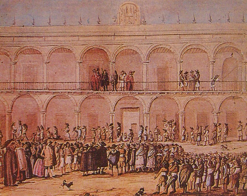 Miniatura del Ayuntamiento de Puebla en el siglo XVII ilustra este post de transparencia desde el diseño. 
