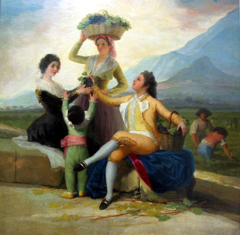 El cuadro La vendimia de Goya ilustra este artículo sobreinnovación para la evolución cultural