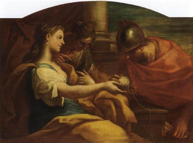 el cuadro Ariadna y Teseo ilustra el artículo sobre anoigócratas y eadministración