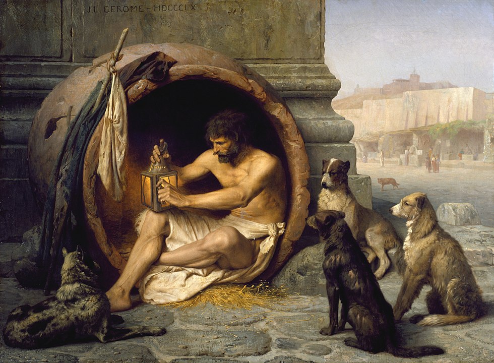El cuadro Diógenes de Jean Leon Gerome ilustra este post sobre buscadores internos