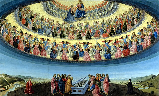 el cuadro "la ascensión de la Virgen" de Botticini ilustra este artículo sobre los organigramas de las AAPP